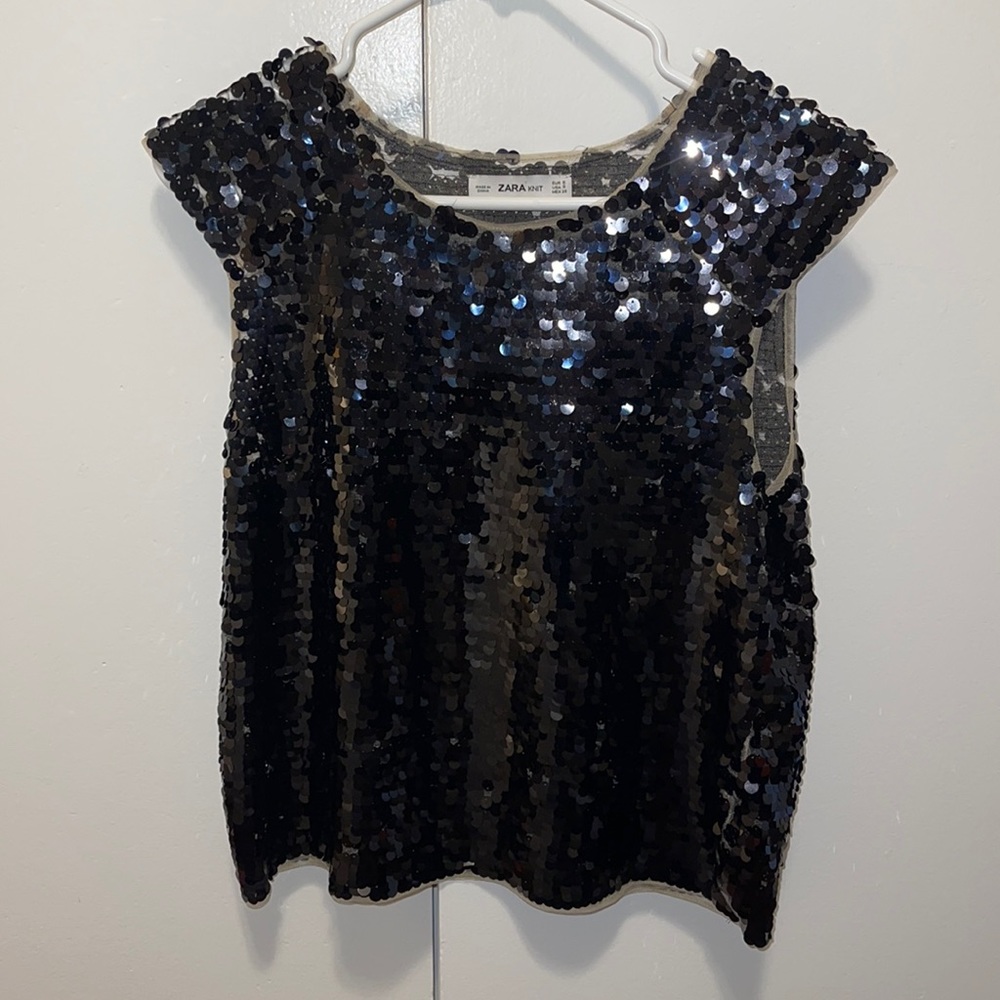Black Sequin Top